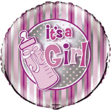 Fólia nagy lufi babaszületésre It´s a girl cumisüveg party kellék