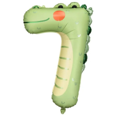 Fólia születésnapi léggömb "7" - Krokodil 56x85 cm party kellék