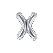 Fóliaballon Betű ''X'', 35 cm, ezüst party kellék