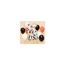Fóliából készült születésnapi lufi "5" - Zebra 68x98 cm party kellék
