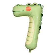  Fólialufi 7-es szám krokodilos mintával 90cm party kellék
