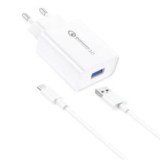 Foneng EU13 Hálózati töltő + USB-A / Micro USB kábel - Fehér (3A) mobiltelefon kellék