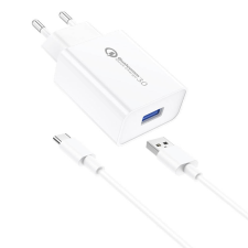 Foneng EU13 USB-A / USB-C Hálózati töltő készlet - Fehér (3A) mobiltelefon kellék
