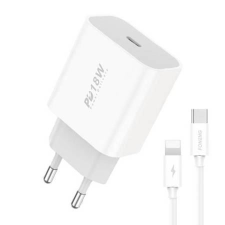 Foneng EU23 hálózati töltő + USB-A - Lightning kábel fehér (EU23 iPhone) (EU23 iPhone) - Töltők mobiltelefon kellék