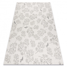  Fonott sizal flat szőnyeg 48774/367 Levelek Madarak krém szürke 120x170 cm lakástextília