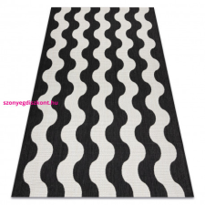  Fonott sizal flat szőnyeg 49377690 Hullám krém / fekete 80x150 cm lakástextília