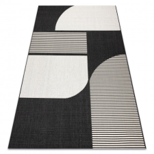 Fonott sizal flat szőnyeg 49384690 ABSZTRAKCIÓ krém / fekete 140x200 cm lakástextília