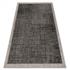 Fonott sizal floorlux szőnyeg 20401 Keret fekete / ezüst 240x330 cm lakástextília