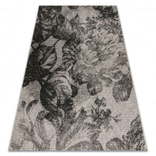 Fonott sizal floorlux szőnyeg 20491 virágok ezüst / fekete 240x330 cm lakástextília