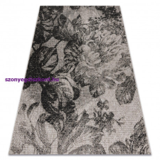Fonott sizal floorlux szőnyeg 20491 virágok ezüst / fekete 240x330 cm lakástextília