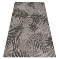  Fonott sizal floorlux szőnyeg 20504 levelek ezüst / fekete dzsungel 80x150 cm lakástextília