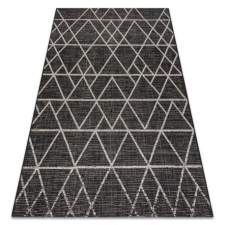  Fonott sizal floorlux szőnyeg 20508 fekete / ezüst HÁROMSZÖGEK 60x110 cm lakástextília