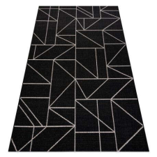 Fonott sizal floorlux szőnyeg 20605 fekete / ezüst HÁROMSZÖGEK, GEOMETRIAI 140x200 cm lakástextília