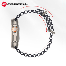 Forcell F-DESIGN FA12 szíj Apple Watch 42/44/45/49mm fekete okosóra kellék