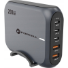 Forcell F-Energy GaN III VT-51 3xUSB-C + 2xUSB-A asztali töltő, PD, QC4.0, SFC2.0, 5A, 200W, szürke ( )