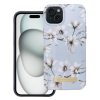 Forcell F-Protect Mirage Apple iPhone 15 Plus Magsafe kompatibilis hátlap tok, tavaszi virágok, levander szürke
