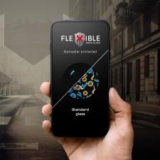Forcell Flexible Nano Glass 5D edzett üveg fekete szegéllyel iPhone 16 mobiltelefon kellék