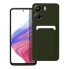 Forcell Telefontok Xiaomi Poco C65 - Forcell Card - zöld kártyatartós szilikon hátlap tok