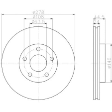 Ford Transit Connect első féktárcsa (278mm, hűtött) - Hart autóalkatrész