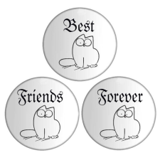 Forever Simoncat Best Friends Forever hármas kitűző kitűző