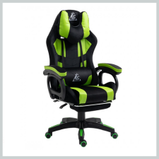  Forgatható gamer fotel "STUDENT" lábtartóval és masszázspárnával, zöld KO23ZIE forgószék
