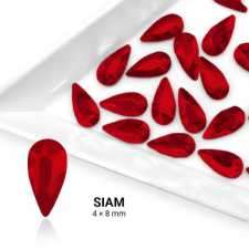 Formakő csepp alakú - 4x8mm - Siam 20db körömdíszítő