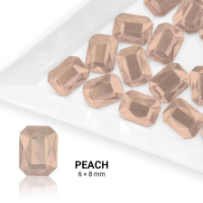 Formakő téglalap alakú - 6x8mm - Peach 20db körömdíszítő