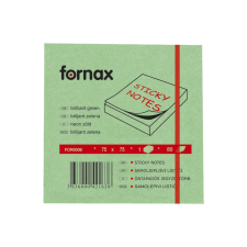 Fornax Jegyzettömb öntapadó, 75x75mm, 80lap, Fornax neon zöld post-it