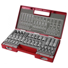 Fortum bitdugófej és dugókulcs klt. TORX, 32db, 61CrV5 dugókulcs
