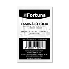 Fortuna Lamináló fólia FORTUNA 54x86mm 125 mikron fényes 100/dob lamináló fólia