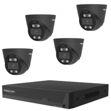 Foscam FN9108E-T4-2T BLACK PoE Megfigyelő rendszer készlet - Fekete (1x bázis / 4x Turret kamera) megfigyelő kamera