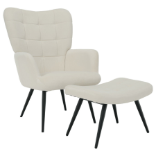  Fotel lábtartóval, fehér Velvet szövet/fekete, HABEN bútor
