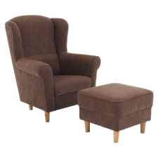 Fotel + puff, barna, ASTRID bútor