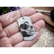  Fotógravírozás acél téglalap medálos kulcstartó kulcstartó