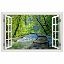  Fotótapéta Ablak Fahíd, erdő, Plitvicei park, 300 x 200 cm tapéta, díszléc és más dekoráció