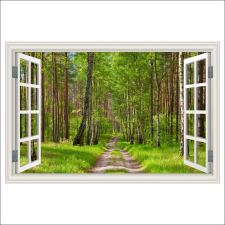  Fotótapéta Ablak Út, erdő, nyár, 250 x 170 cm tapéta, díszléc és más dekoráció
