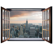 Fotótapéta New York 3D ablak Vlies tapéta, díszléc és más dekoráció