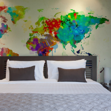 Fotótapéta térkép - Paint splashes map of the World Világtérkép 200x154 térkép