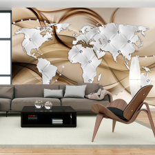 Fotótapéta térkép - World Map - White & Diamonds Világtérkép 250x175 térkép