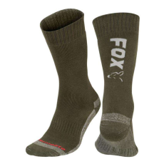 FOX green / silver thermolite long sock eu 40-43 zokni