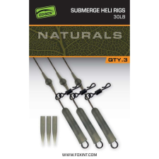 FOX Naturals Submerge Heli Rigs fonott süllyedő előke 3db - 30lbs horgászkiegészítő