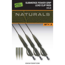 FOX Naturals Submerge Power Grip Lead Clips fonott süllyedő előke 3db - 40lbs horgászkiegészítő