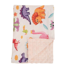 Foxy Baby Minky Super Soft babatakaró 75x100 - Barack - Színes dínók babaágynemű, babapléd