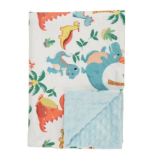 Foxy Baby Minky Super Soft babatakaró 75x100 - Kék - Dínók babaágynemű, babapléd