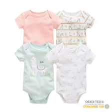 Foxy Baby Rövid ujjú pamut body szett (4db-os) ( 62 ) - Láma kombidressz, body
