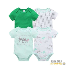 Foxy Baby Rövid ujjú pamut body szett (4db-os) ( 74 ) - Masnik kombidressz, body