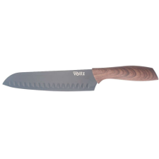 Főzőkés Santoku Oliver Voltz OV51633WS, 18 cm, Ergonomikus nyél, Barna kés és bárd