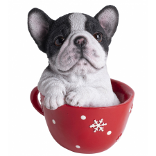  Francia bulldog csészében kerámia szobor dekoráció