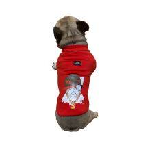  Francia bulldog mintás kutyapulcsi, piros, XXL-es kutyaruha