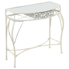 francia stílusú fehér fém kisasztal 82 x 39 x 76 cm bútor
